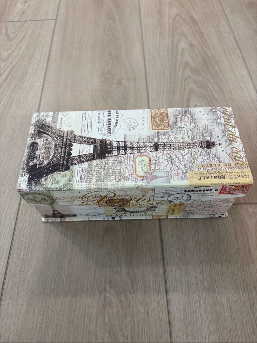 Lamarque Paris Collage Decorative Storage Box in Cream, Beige, Brown